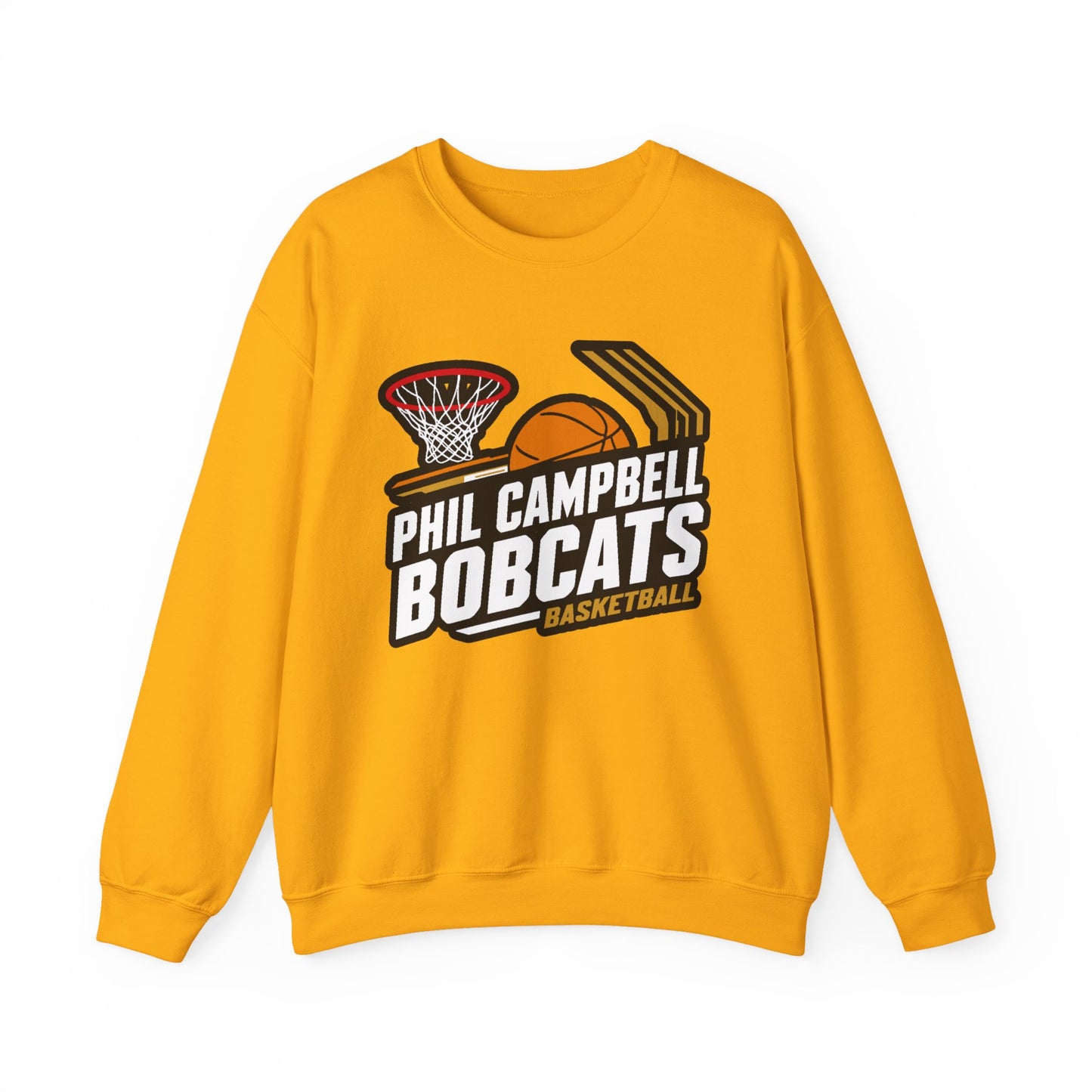 Adult Crewneck Sweatshirt \ Phil Campbell Bobcats Basketball \ PCBBK1