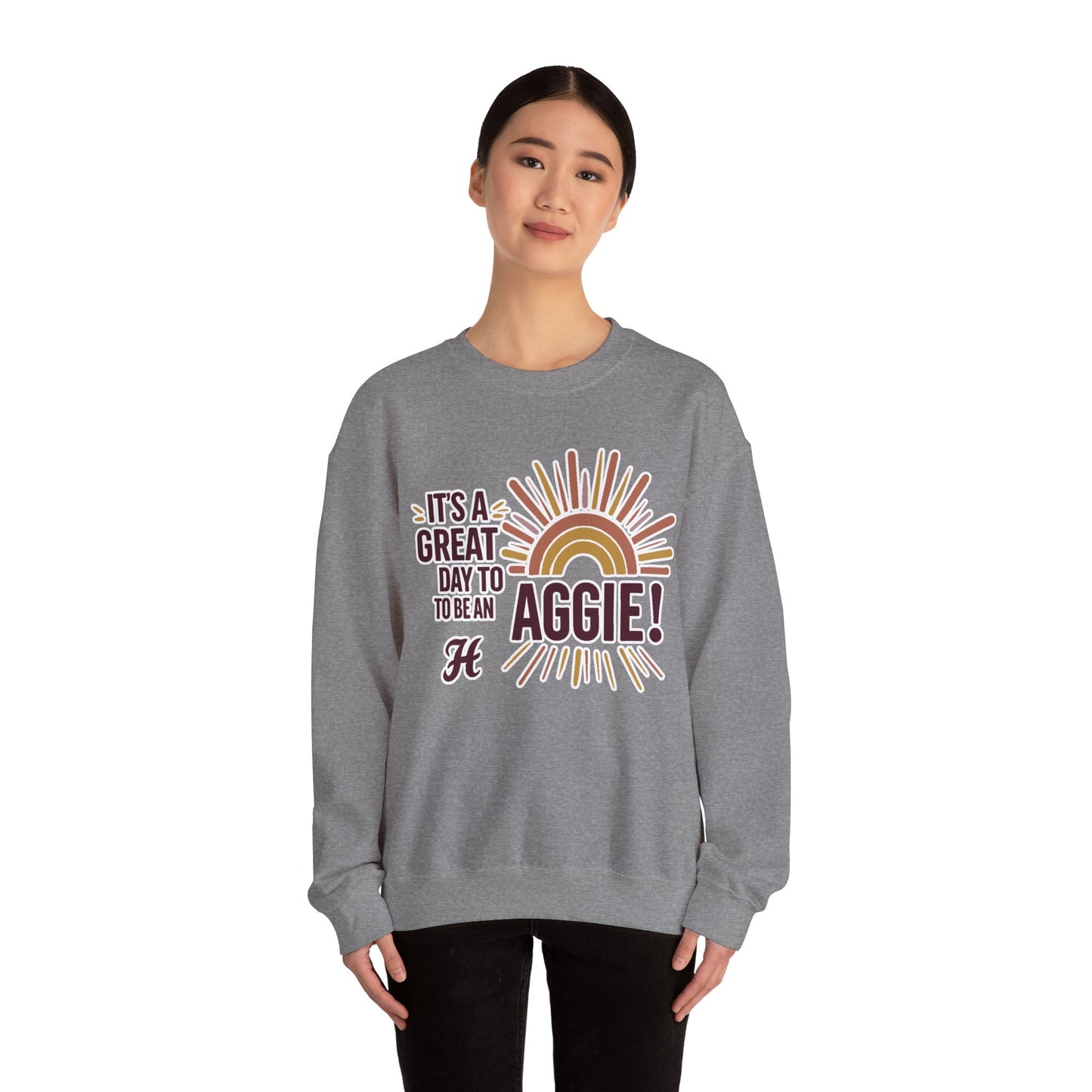 Adult Crewneck Sweatshirt \ It's a Great Day to be an Aggie! \ GDA1