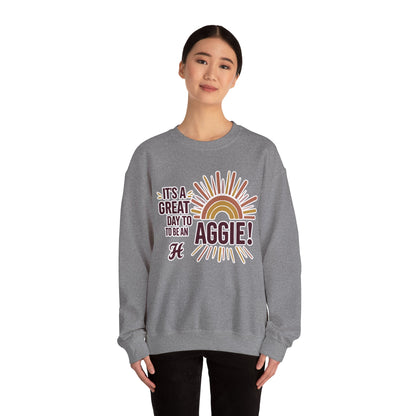 Adult Crewneck Sweatshirt \ It's a Great Day to be an Aggie! \ GDA1