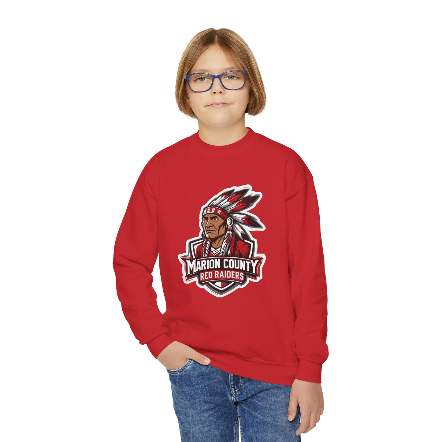 Youth Crewneck Sweatshirt \ Marion County Red Raiders \ MC2