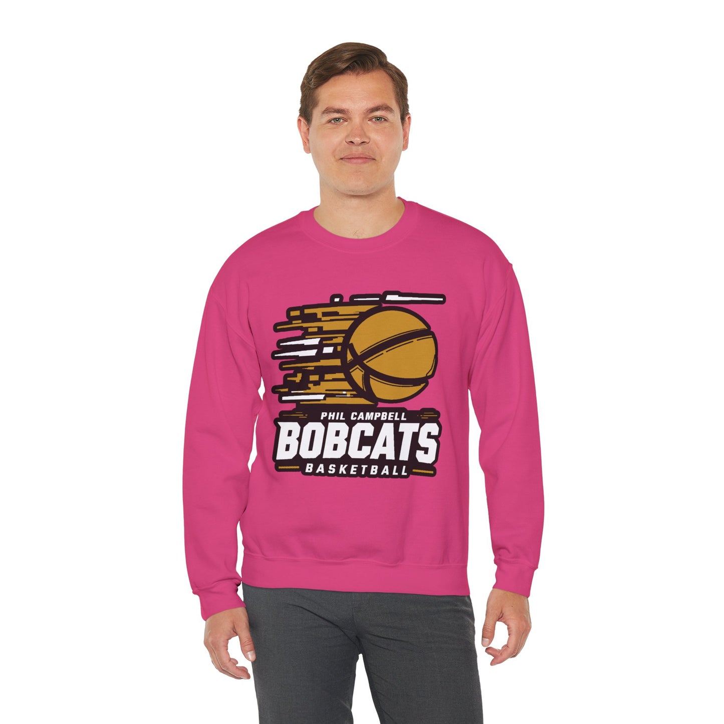 Adult Crewneck Sweatshirt \ Phil Campbell Bobcats Basketball \ PCBBK2