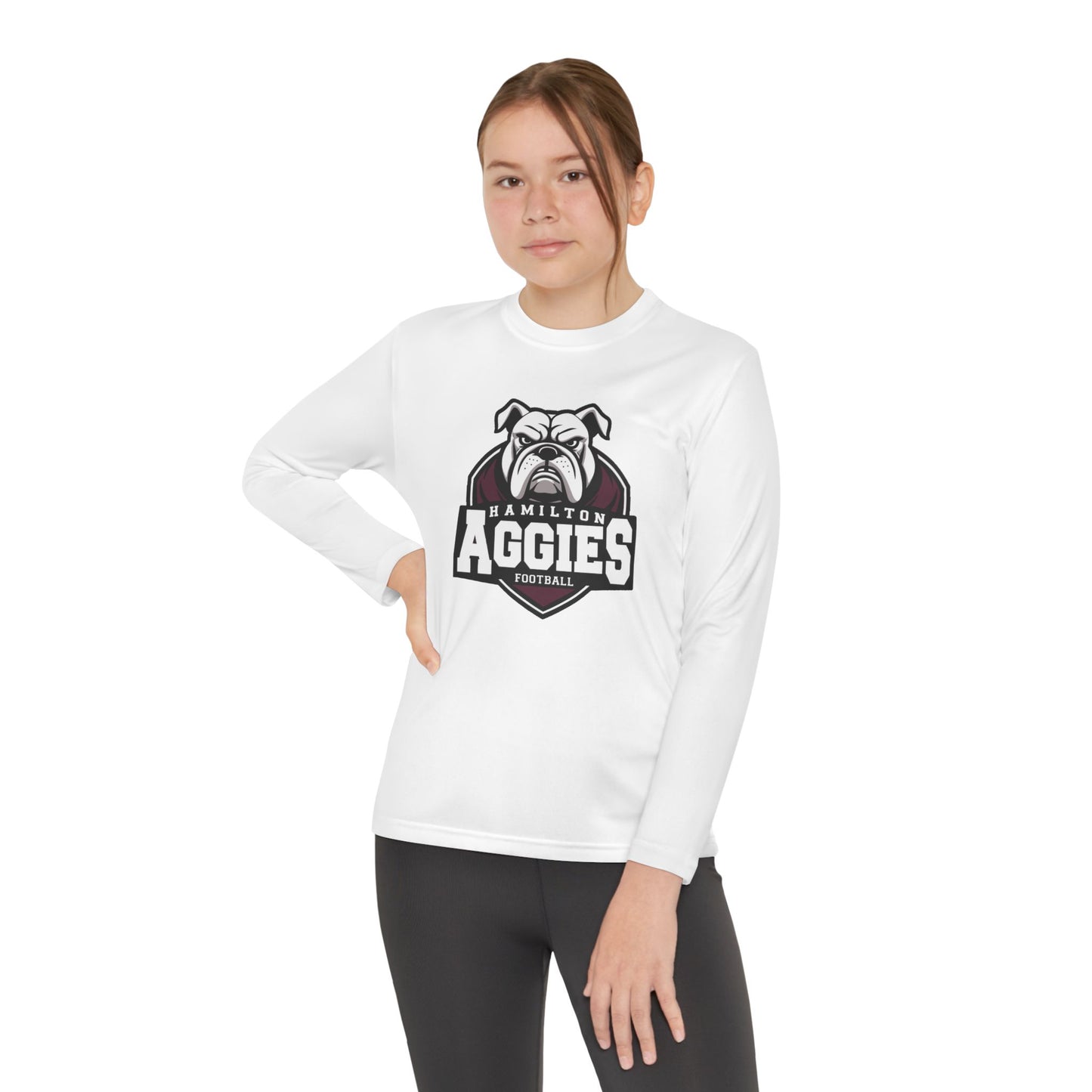 Youth Long Sleeve Tee \ Hamilton Aggies Football \ HAF2