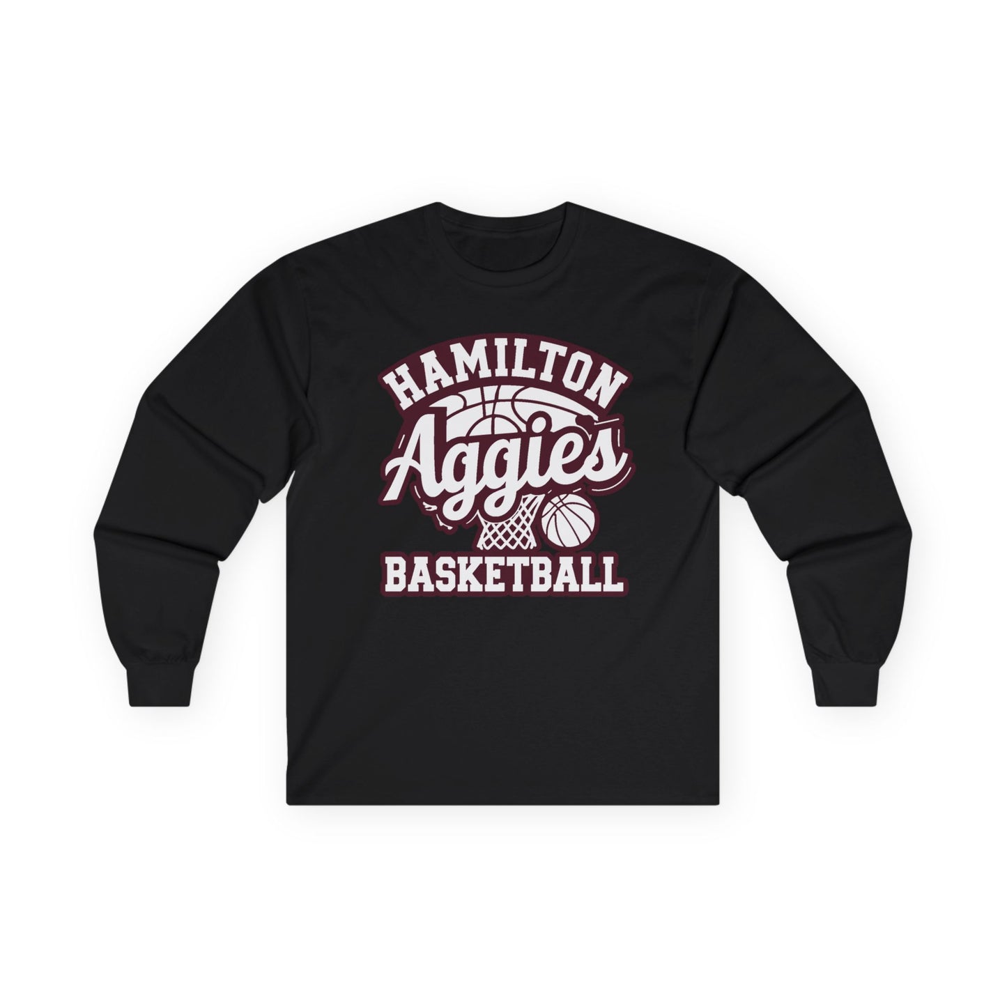 Long Sleeve Tee \ Hamilton Aggies Basketball \ HABBG1