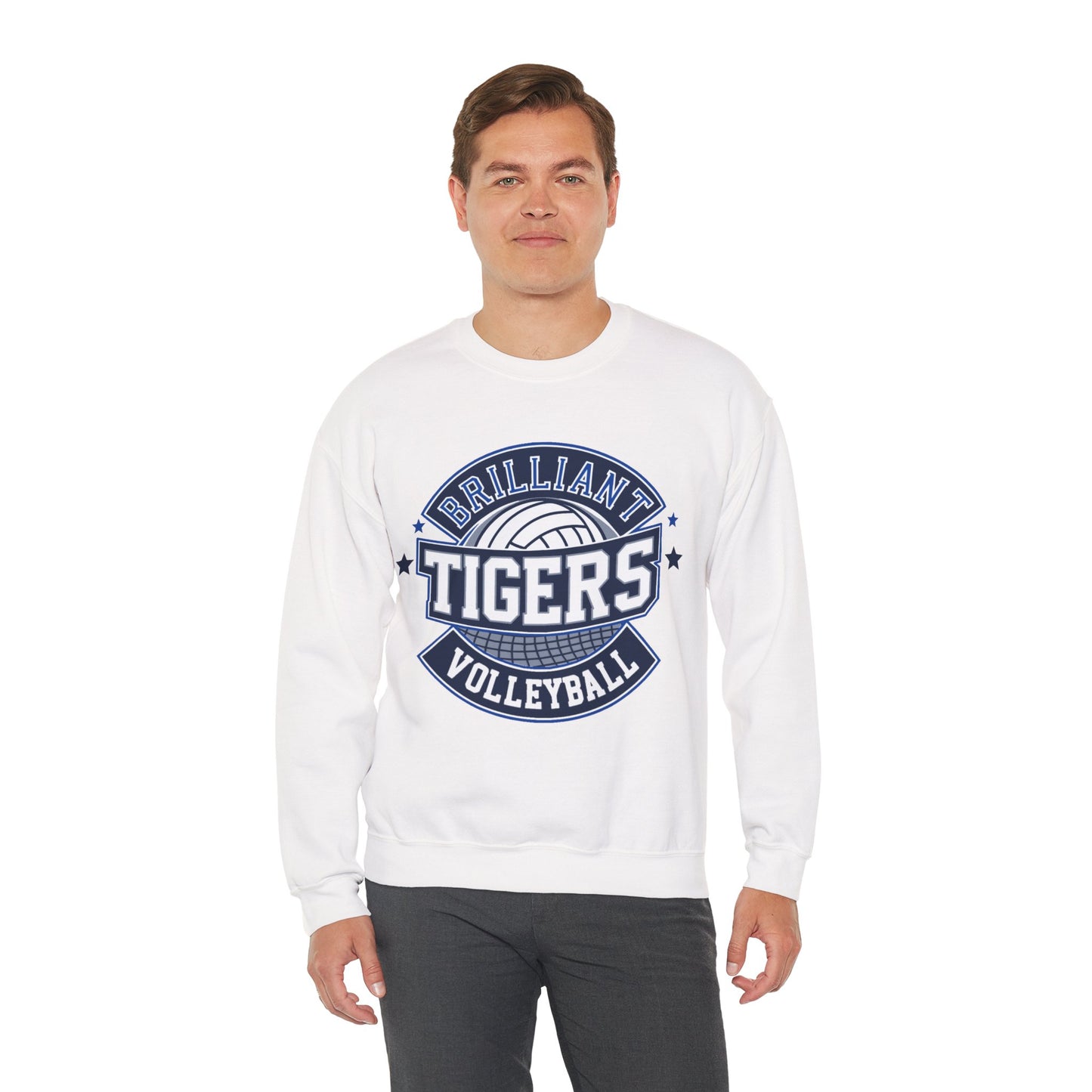 Adult Crewneck Sweatshirt \ Brilliant Tigers Volleyball \ BTV1