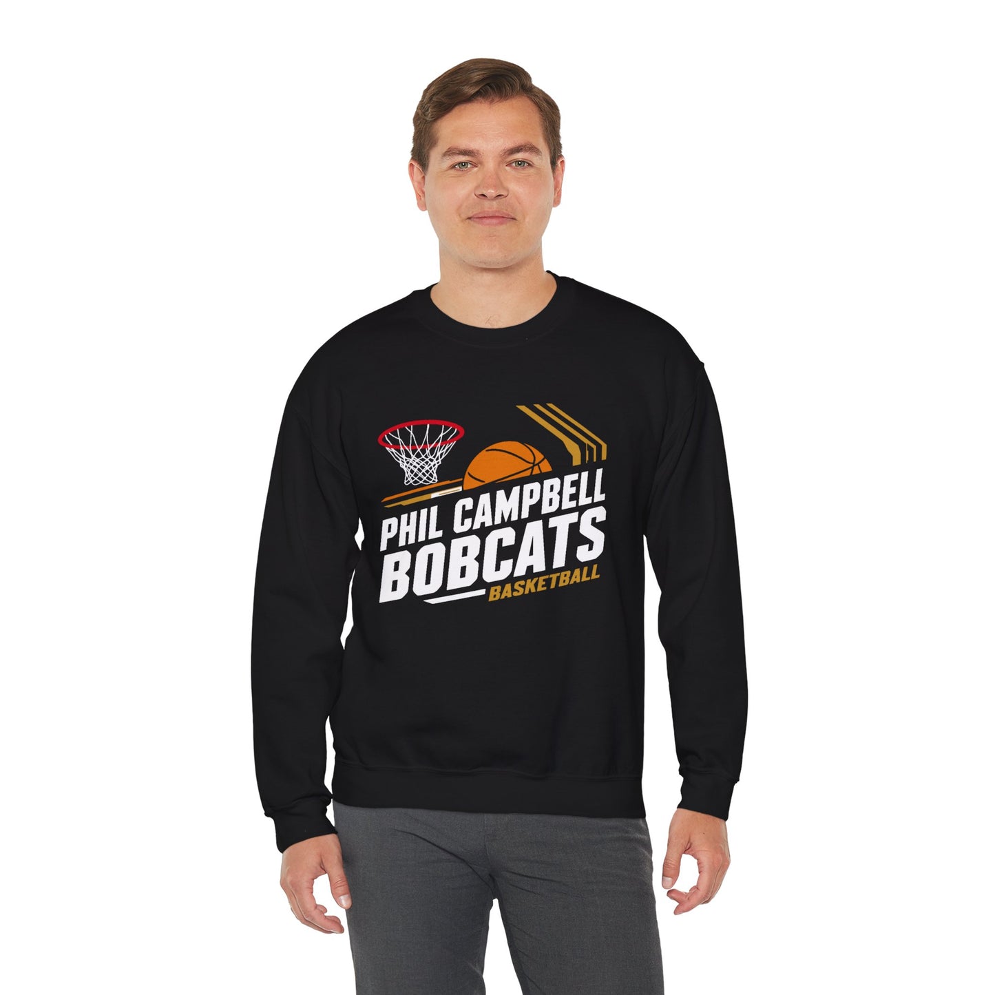 Adult Crewneck Sweatshirt \ Phil Campbell Bobcats Basketball \ PCBBK1