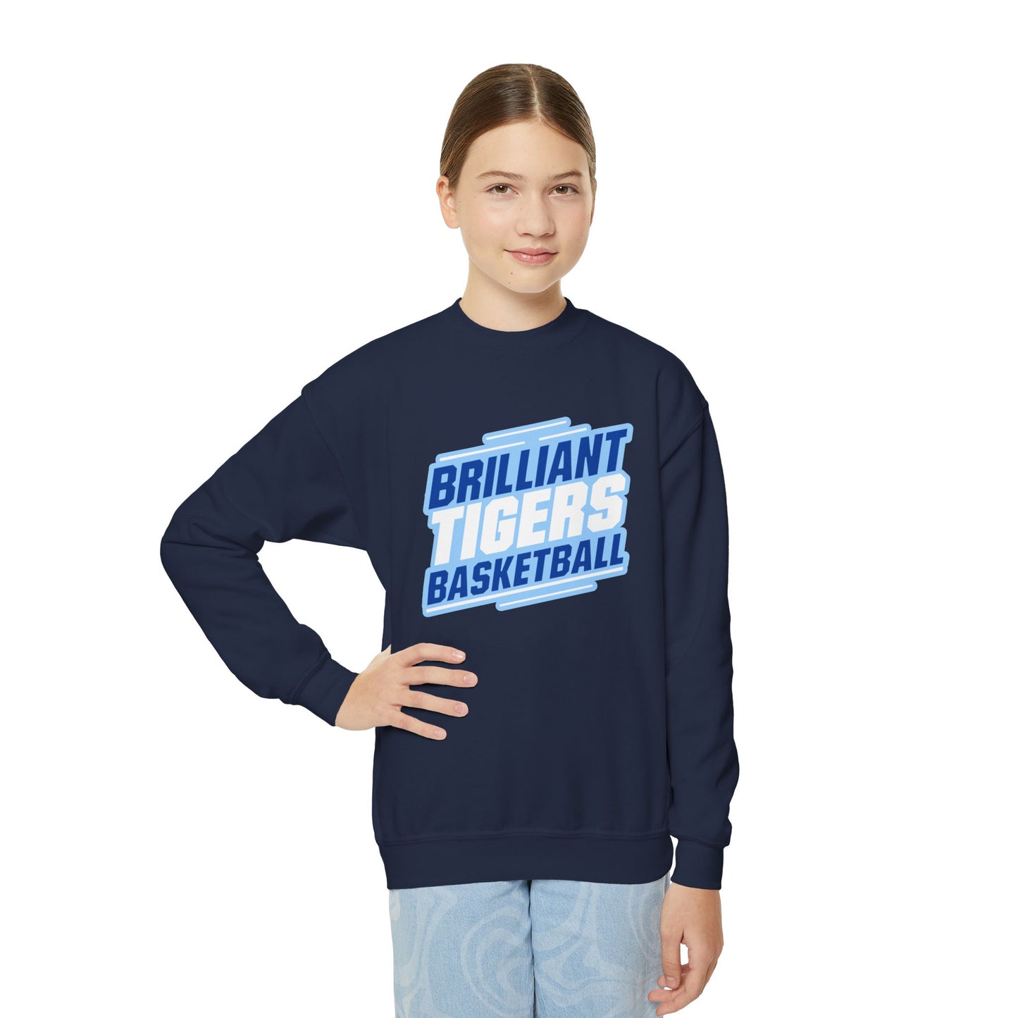 Youth Crewneck Sweatshirt \ Brilliant Tigers Basketball \ BTBK2