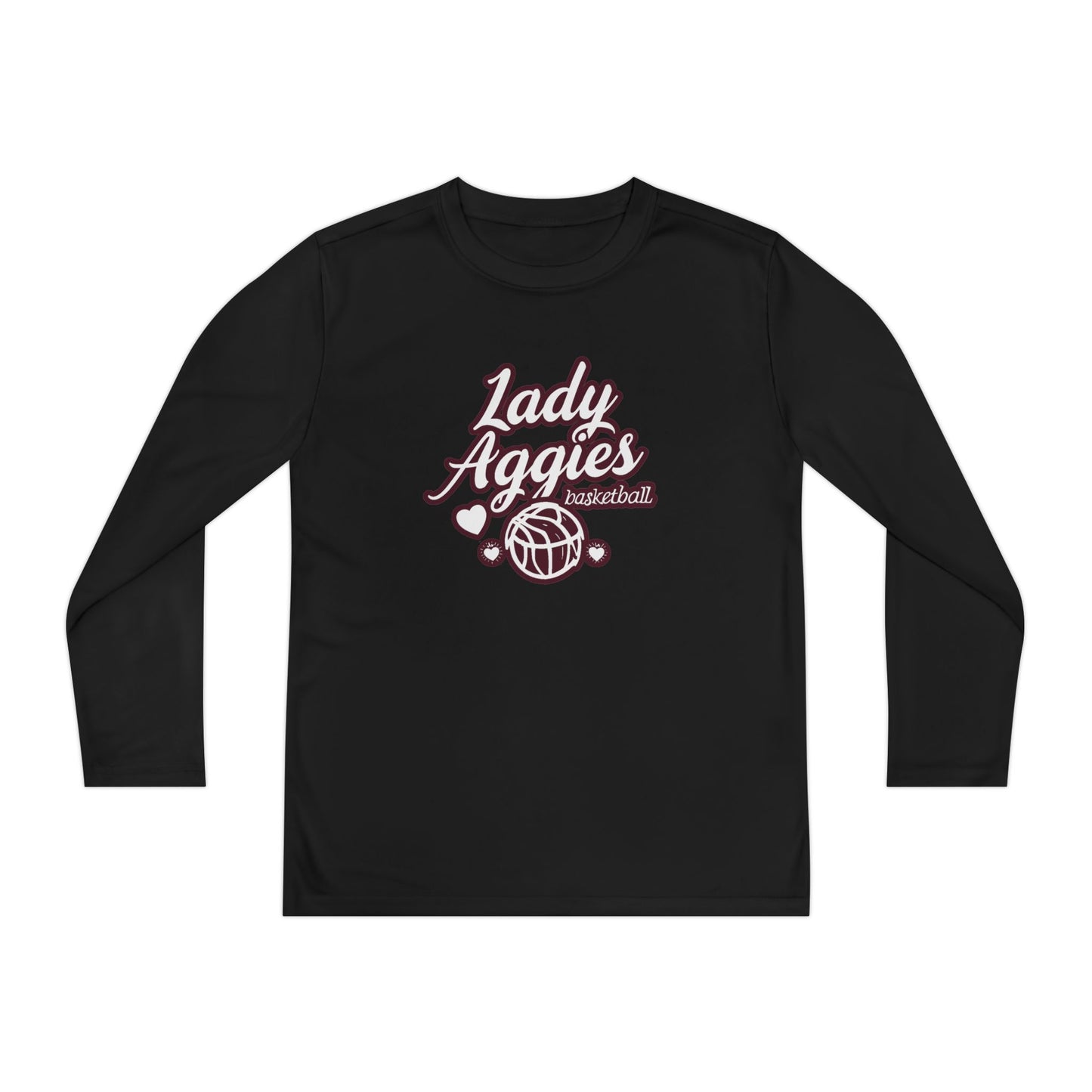 Youth Long Sleeve Tee \ Hamilton Aggies Basketball \ HABBG2