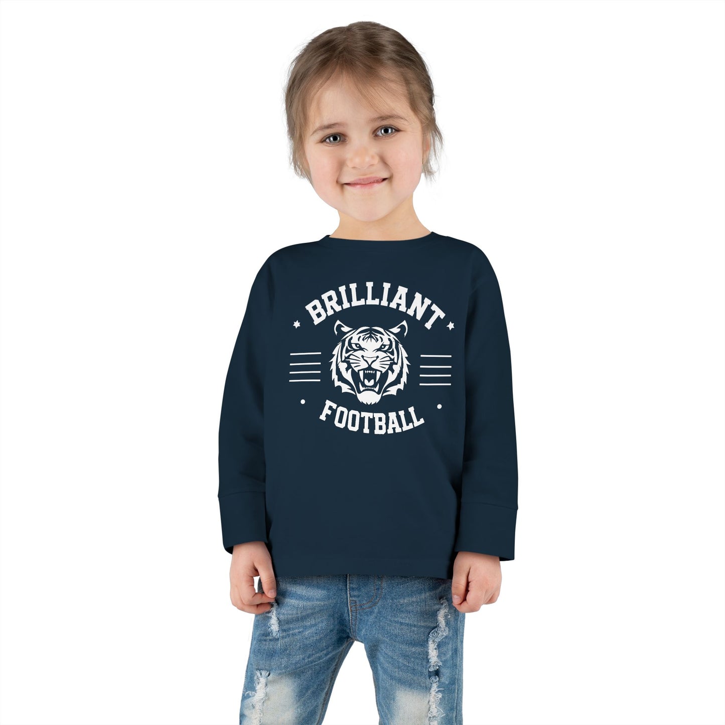 Toddler Long Sleeve Tee \ Brilliant Tigers Football \ BTF2