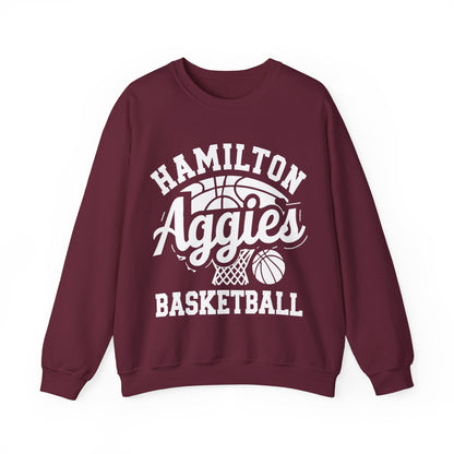 Adult Crewneck Sweatshirt \ Hamilton Aggies Basketball \ HABBG1