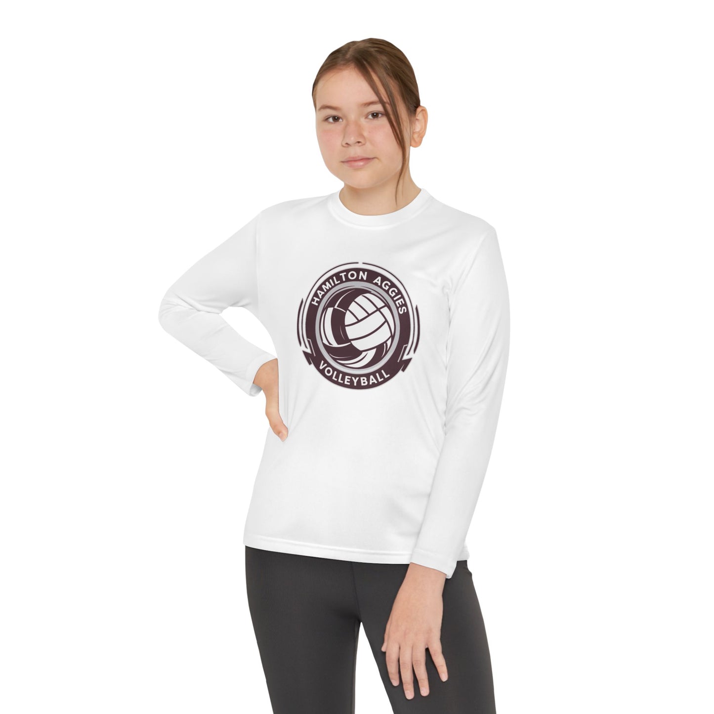 Adult Long Sleeve Tee \ Hamilton Aggies Volleyball \ HAV1