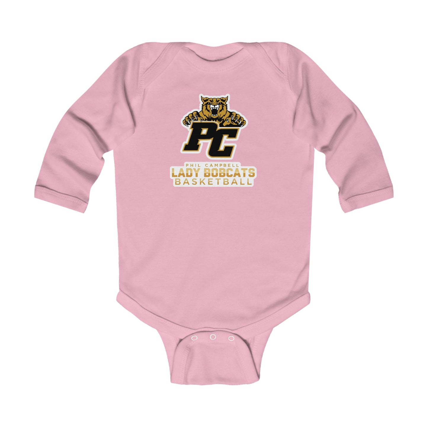 Long Sleeve Baby Bodysuit \ Phil Campbell Bobcats Basketball \ PCBBKG1