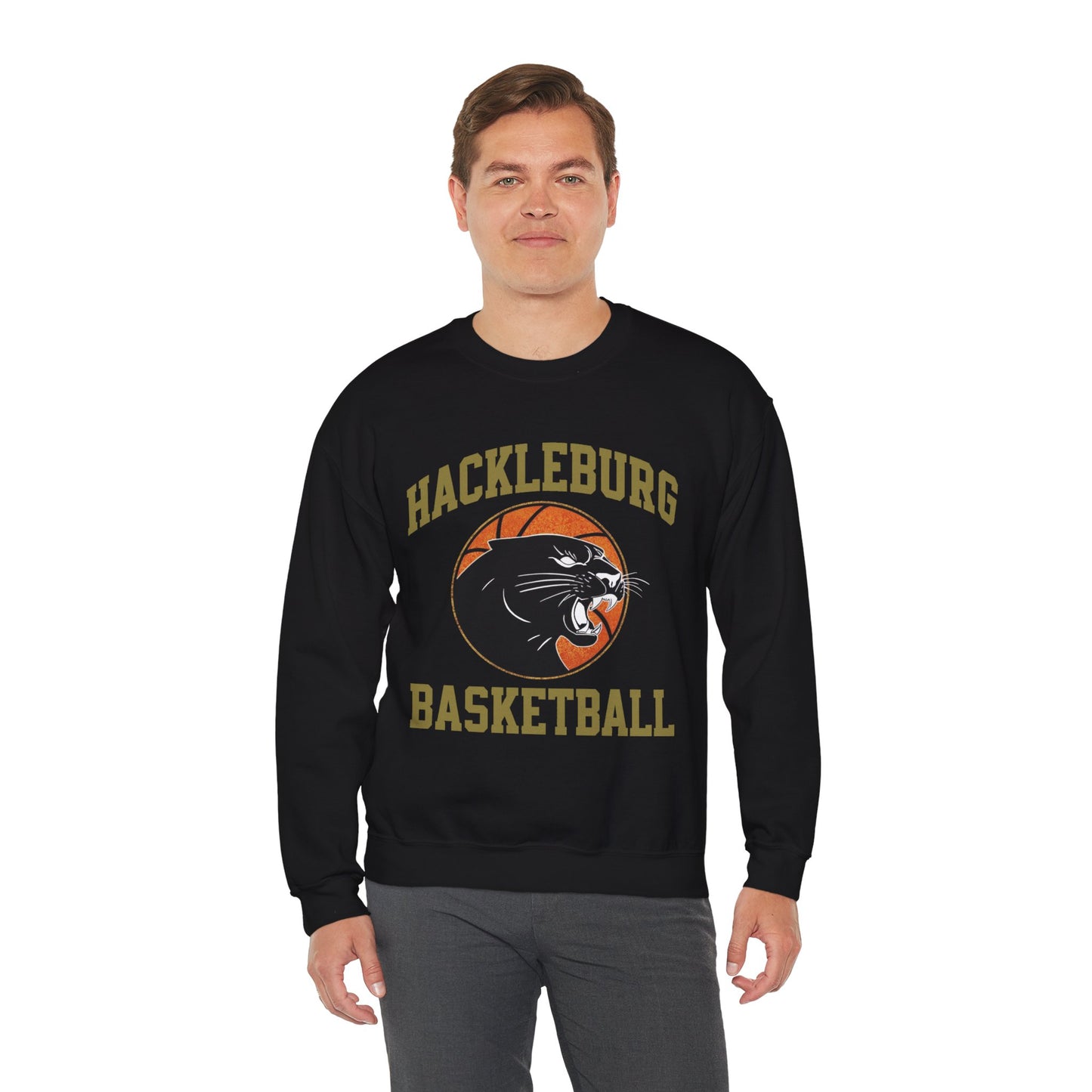 Adult Crewneck Sweatshirt \ Hackleburg Panther Basketball \ HPBK1