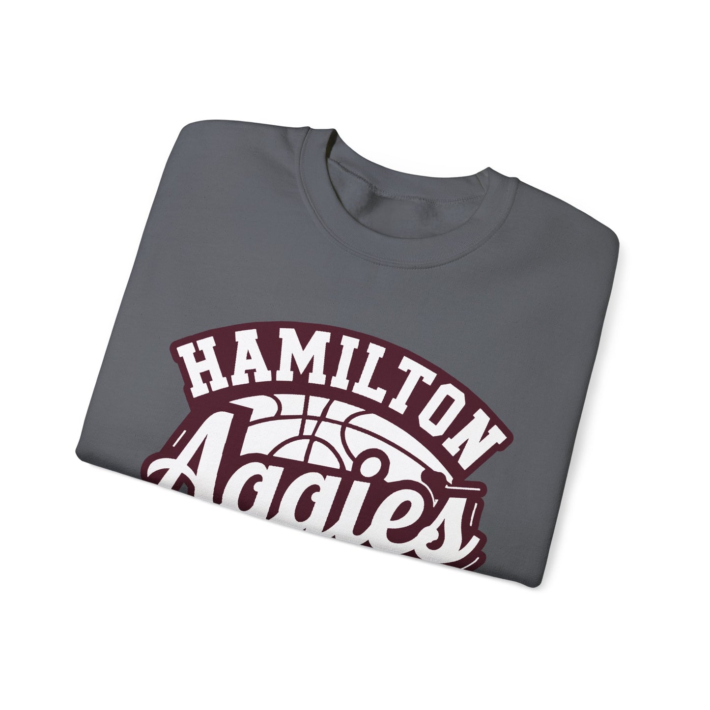 Adult Crewneck Sweatshirt \ Hamilton Aggies Basketball \ HABKG1