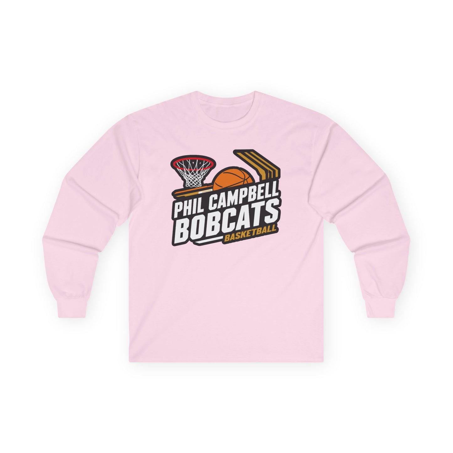 Adult Long Sleeve Tee \ Phil Campbell Bobcats Basketball \ PCBBK1
