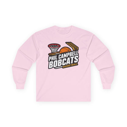 Adult Long Sleeve Tee \ Phil Campbell Bobcats Basketball \ PCBBK1