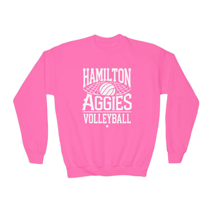 Youth Crewneck Sweatshirt \ Hamilton Aggies Volleyball \ HAV2