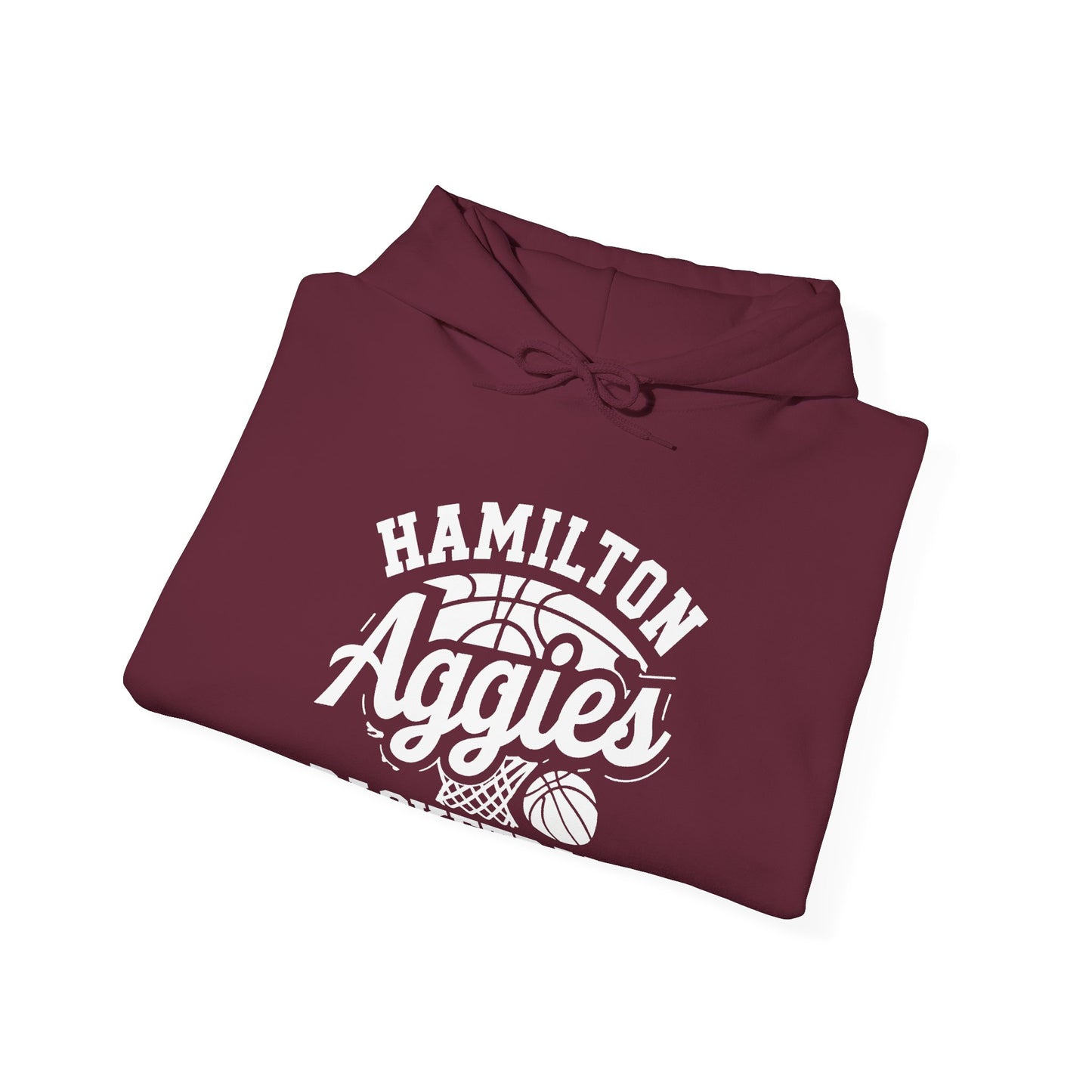 Adult Hoodie Sweatshirt \ Hamilton Aggies Basketball \ HABBG1