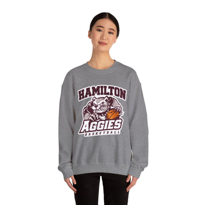 Adult Crewneck Sweatshirt \ Hamilton Aggies Basketball \ HABK1