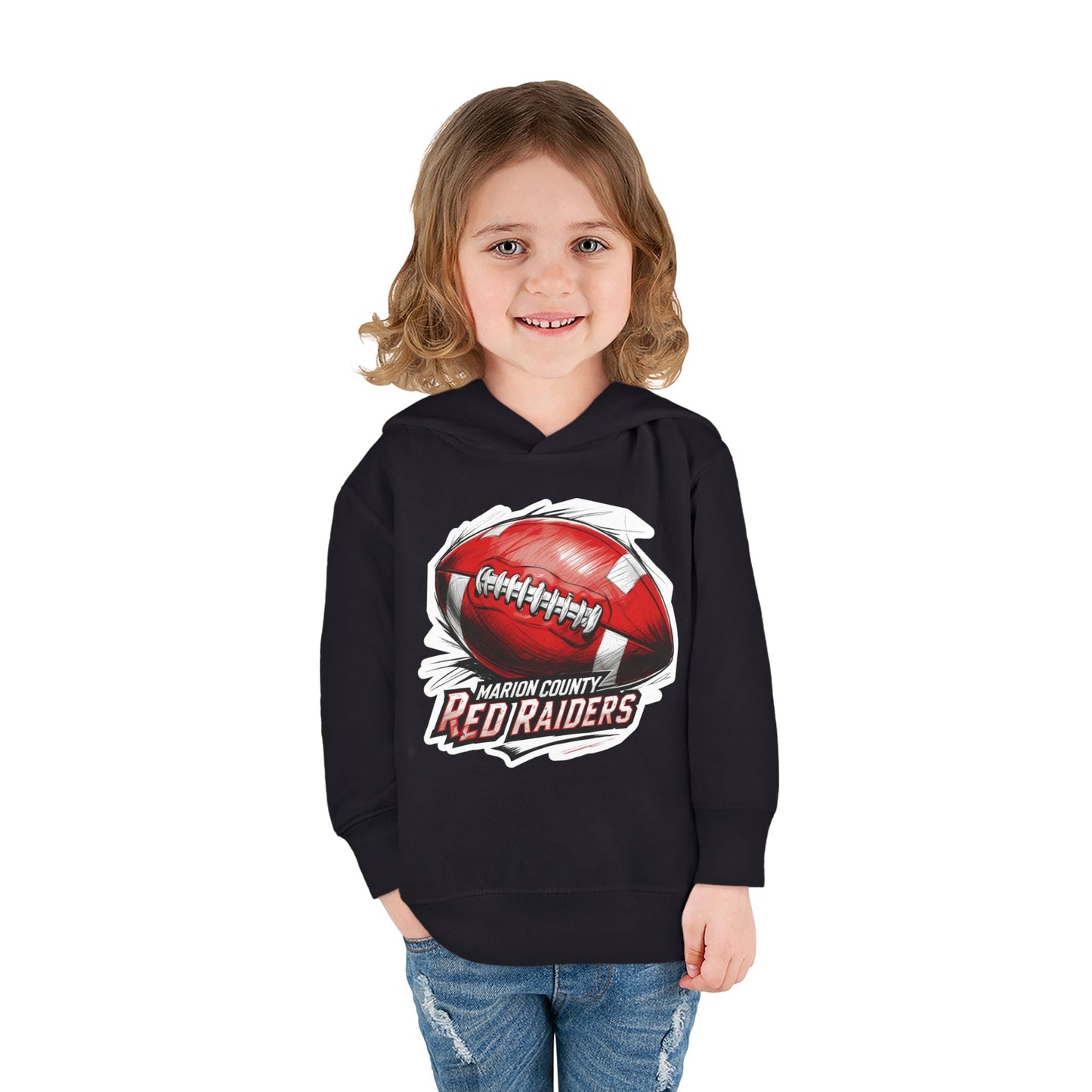 Toddler  Hoodie Sweatshirt \ Marion County Red Raiders Football \ MCF1
