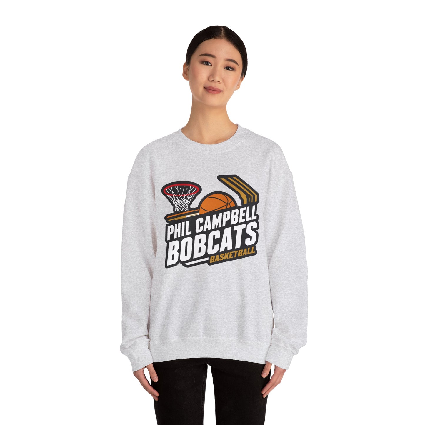 Adult Crewneck Sweatshirt \ Phil Campbell Bobcats Basketball \ PCBBK1