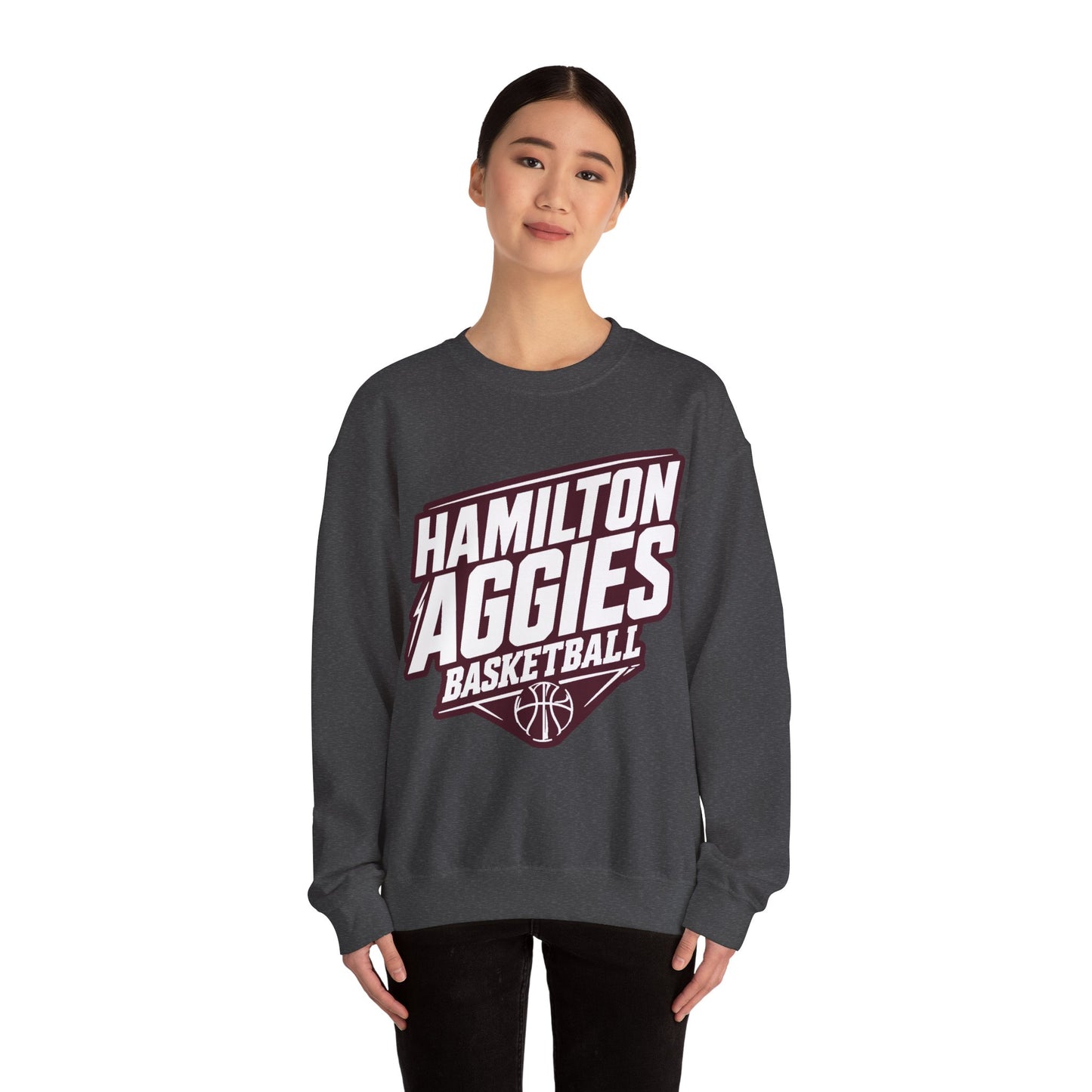 Adult Crewneck Sweatshirt \ Hamilton Aggies Basketball \ HABB2