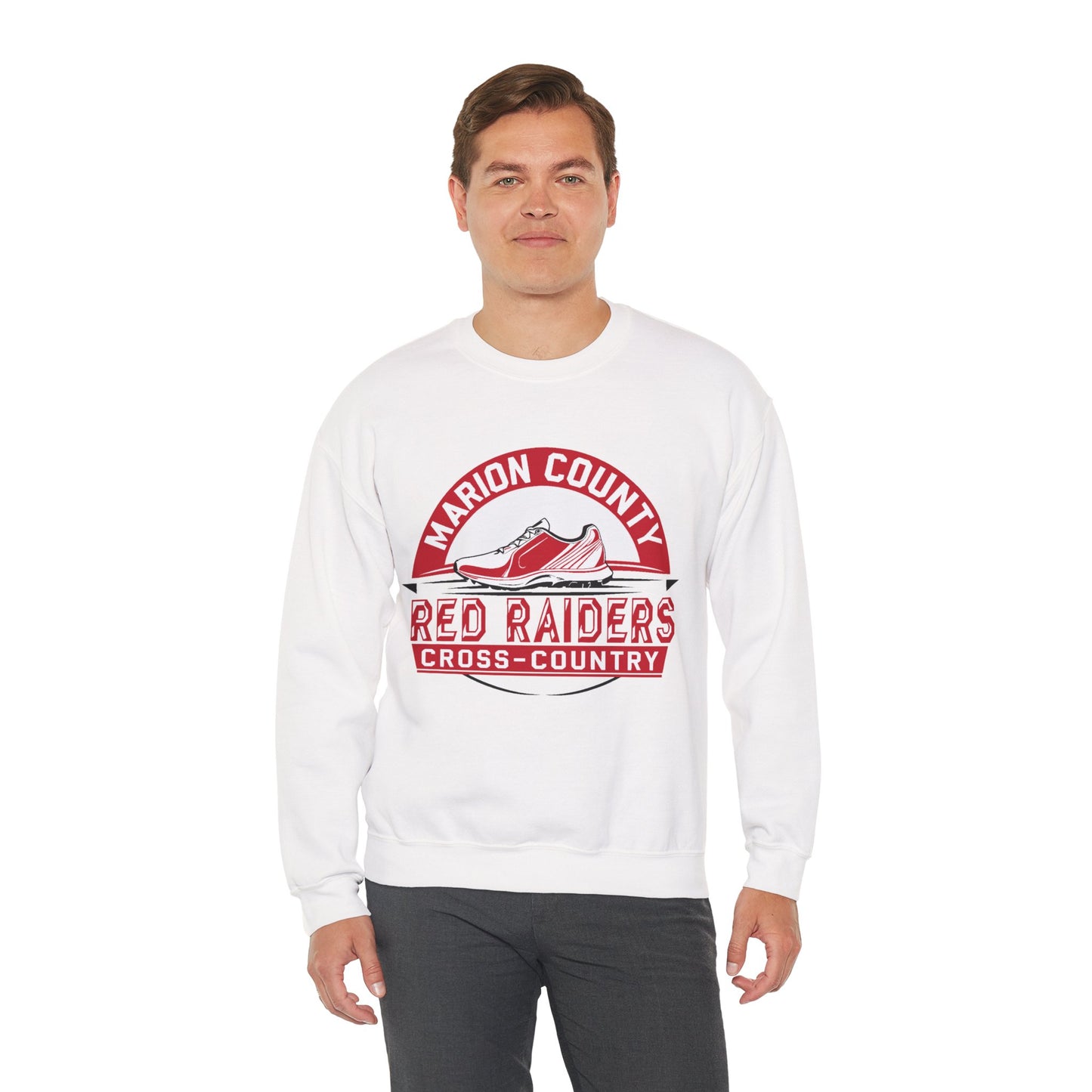 Adult Crewneck Sweatshirt \ Marion County Red Raiders Cross-Country \ MCCC1