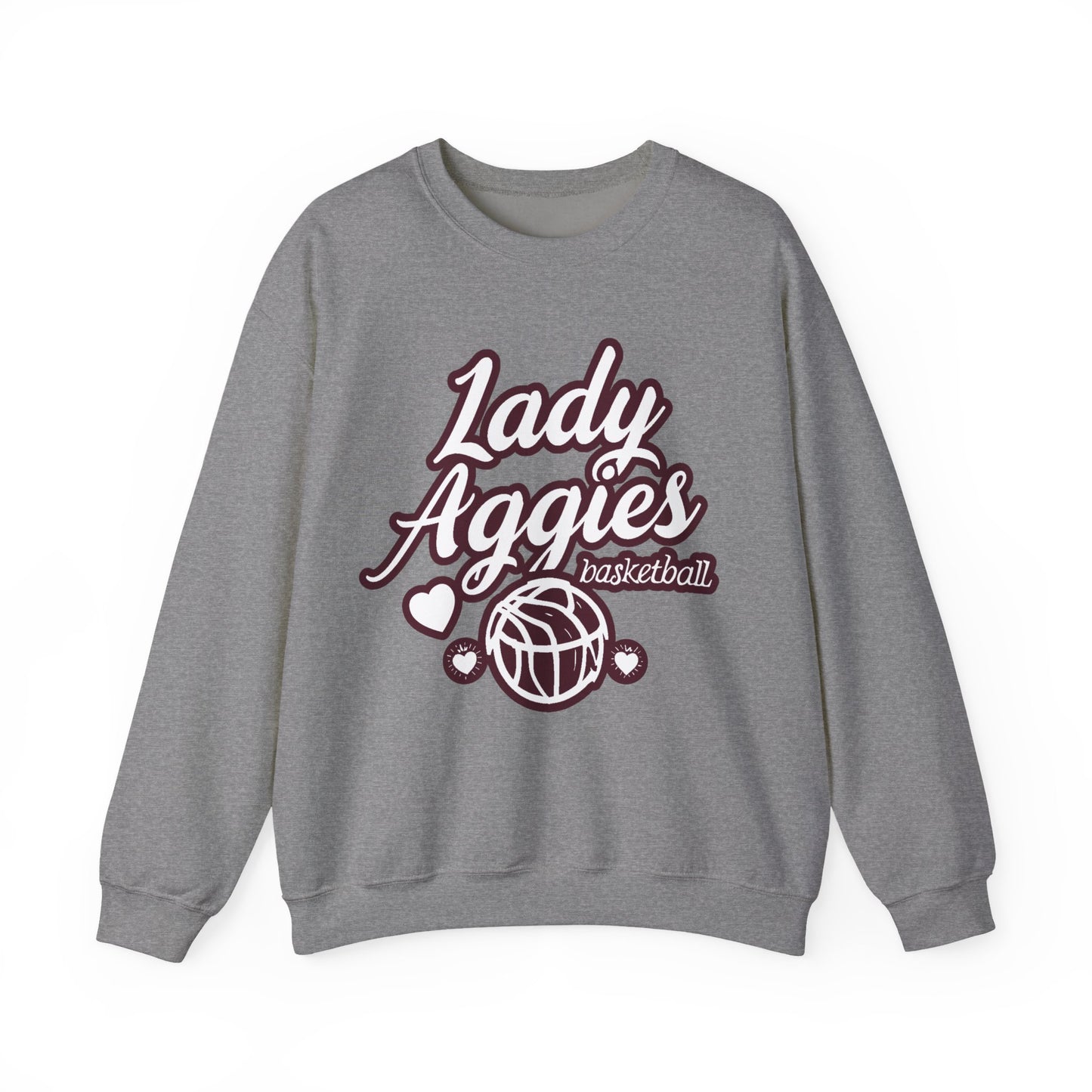 Adult Crewneck Sweatshirt \ Hamilton Aggies Basketball \ HABBG2