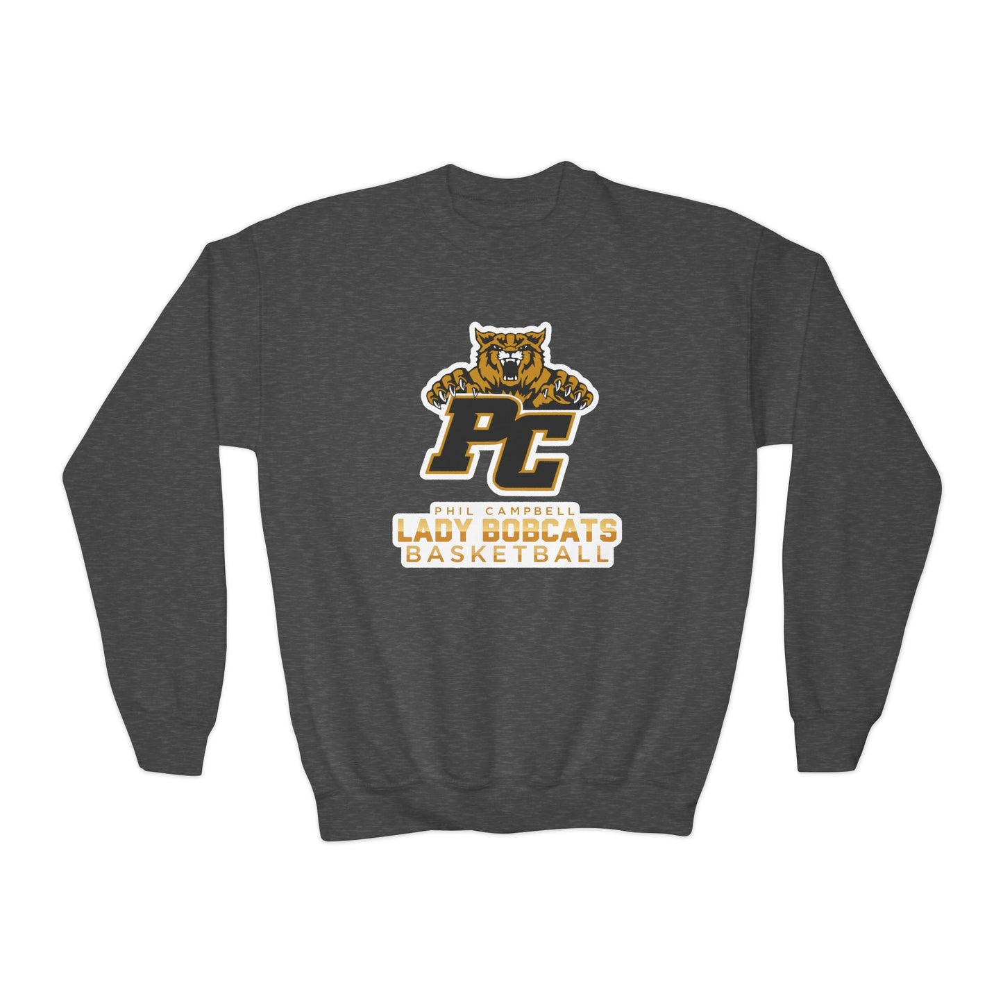 Youth Crewneck Sweatshirt \ Phil Campbell Bobcats Basketball \ PCBBKG1