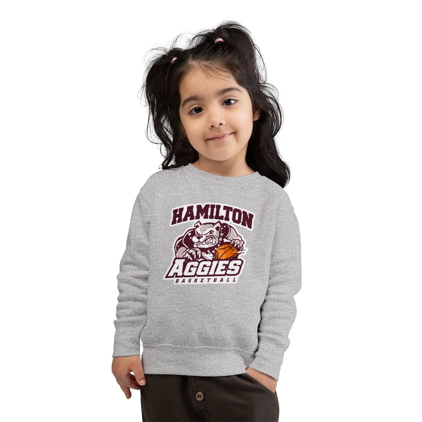 Toddler Crewneck Sweatshirt \ Hamilton Aggies Basketball \ HABB1