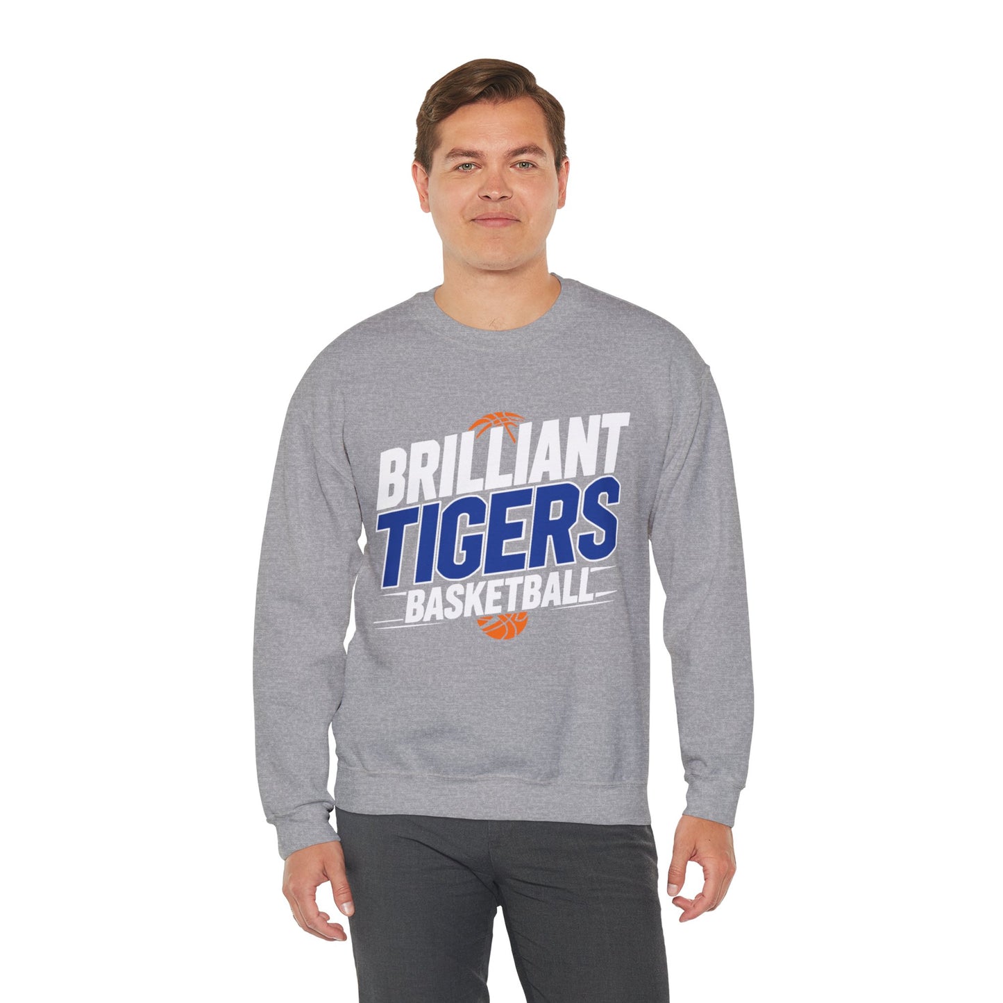 Adult Crewneck Sweatshirt \ Brilliant Tigers Basketball \ BTBK1