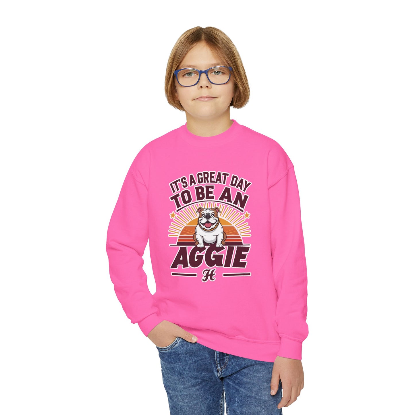 Youth Crewneck Sweatshirt \ It's a Great Day to be an Aggie! \ GDA2