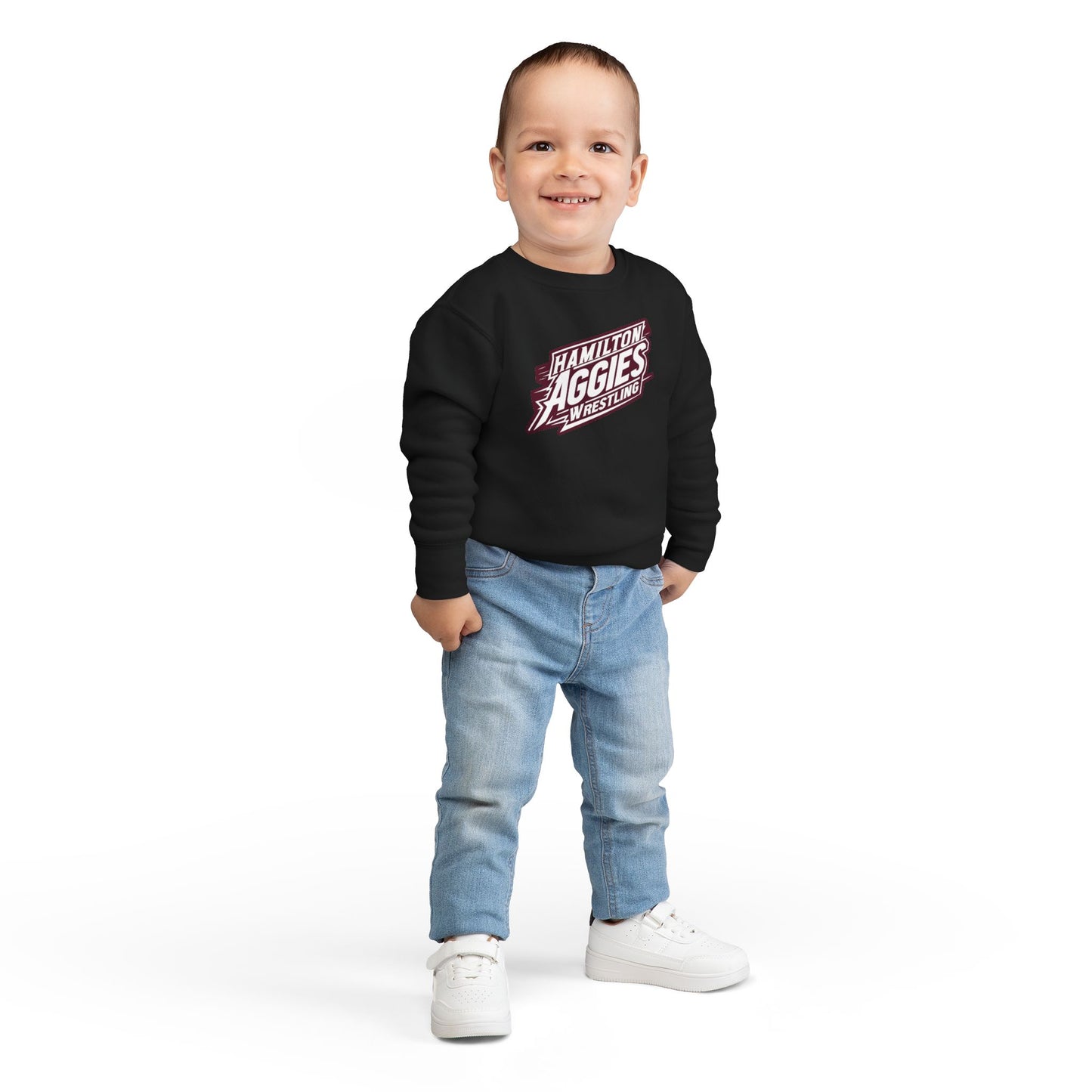 Toddler Crewneck Sweatshirt \ Hamilton Aggies Wrestling \ HAW1