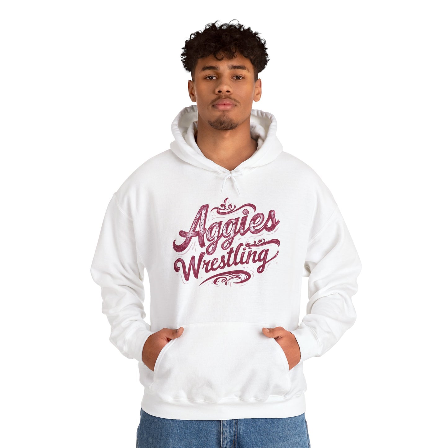Adult Hoodie Sweatshirt \ Hamilton Aggies Wrestling \ HAWG2