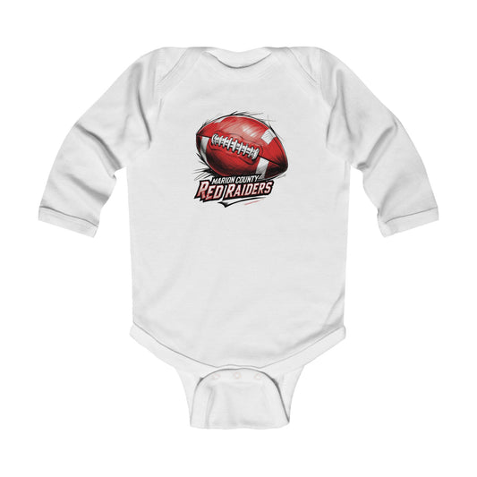 Long Sleeve Baby Bodysuit \ Marion County Red Raiders Football \ MCF1