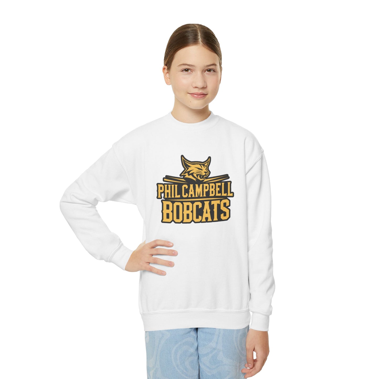 Youth Crewneck Sweatshirt \ Phil Campbell Bobcats \ PCB2