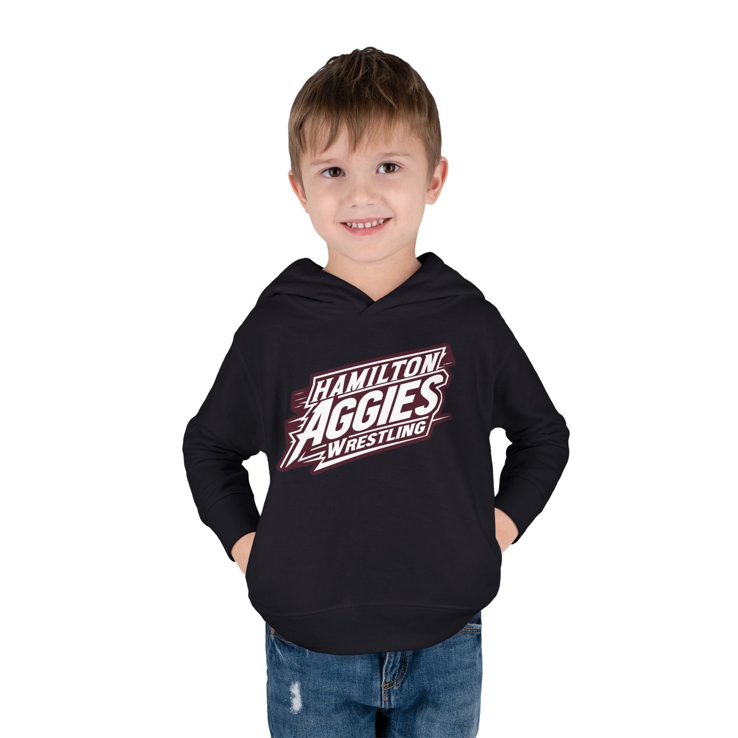 Toddler Hoodie Sweatshirt \ Hamilton Aggies Wrestling \ HAW1