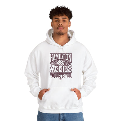 Adult Hoodie Sweatshirt \ Hamilton Aggies Volleyball \ HAV2