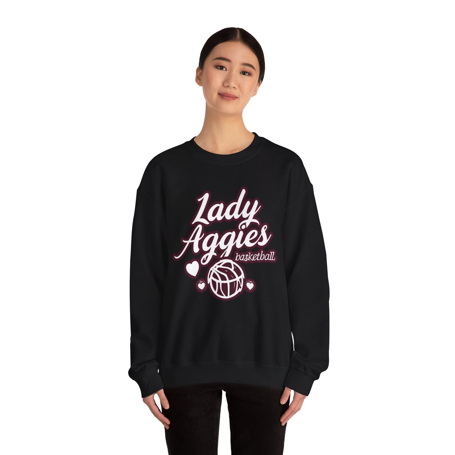 Adult Crewneck Sweatshirt \ Hamilton Aggies Basketball \ HABKG2
