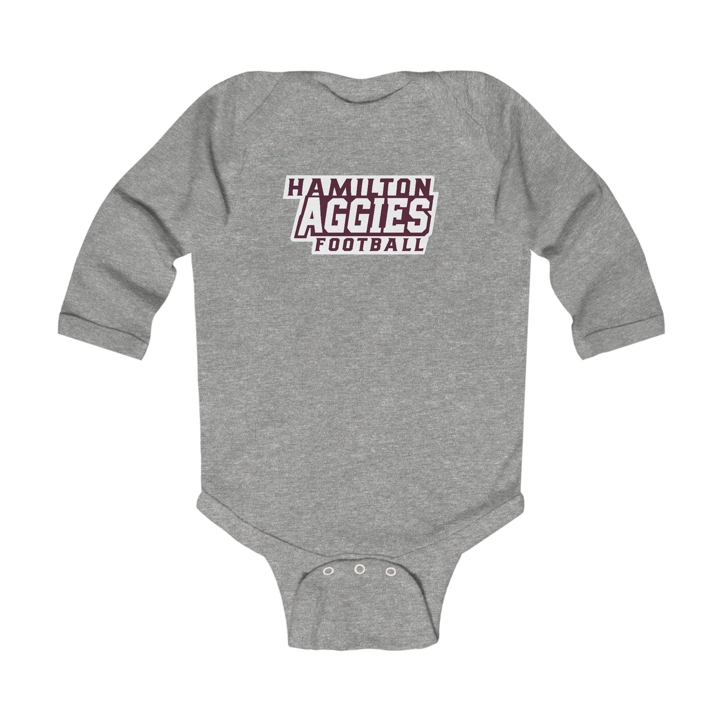 Long Sleeve Baby Bodysuit \ Hamilton Aggies Football \ HAF1