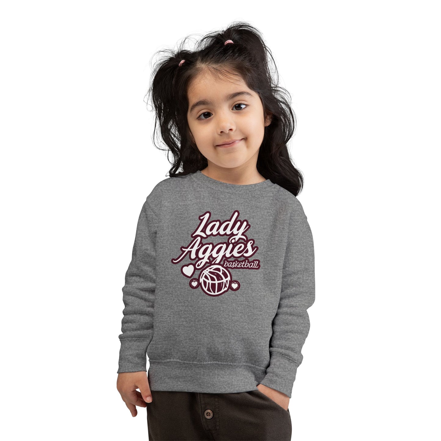 Toddler Crewneck Sweatshirt \ Hamilton Aggies Basketball \ HABBG2