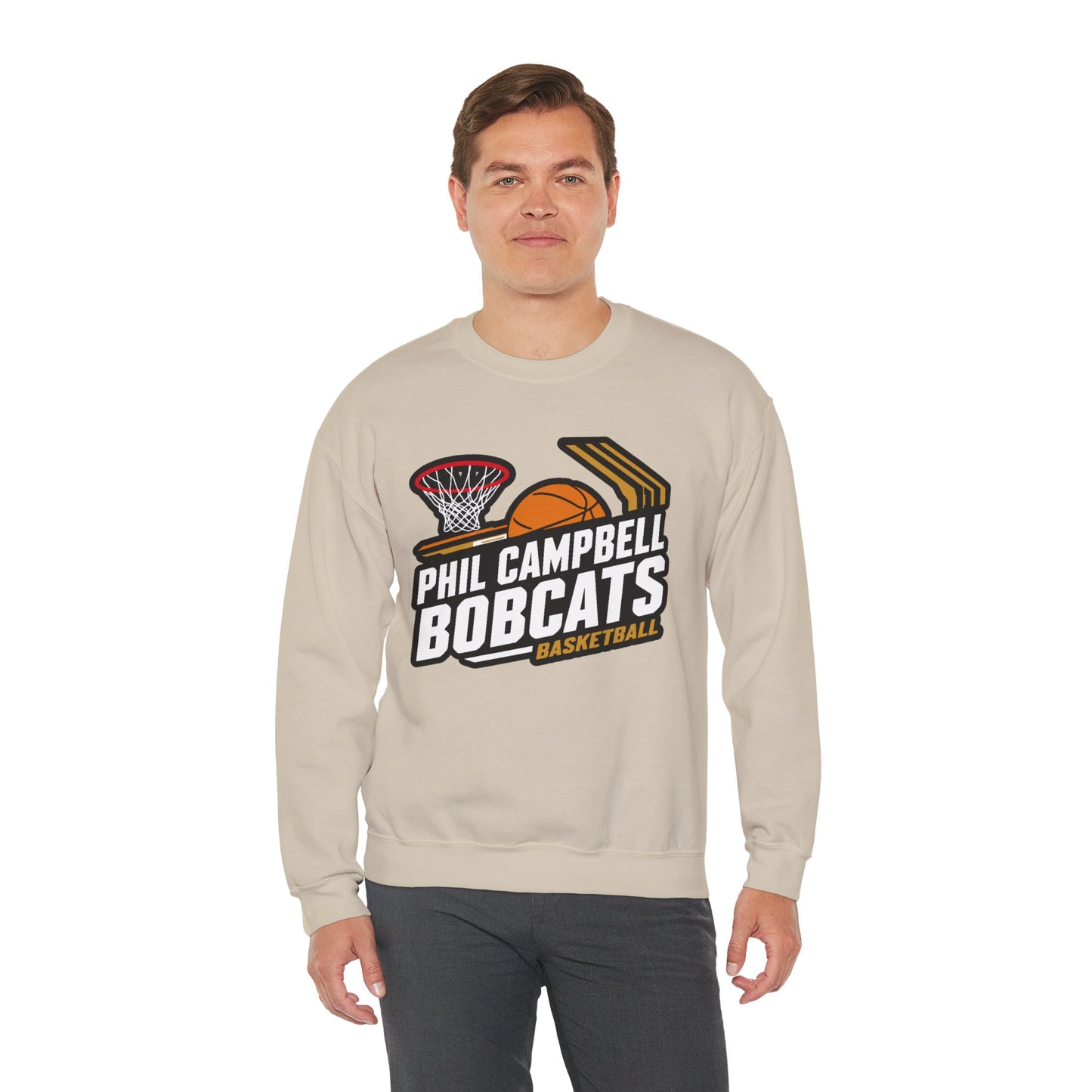 Adult Crewneck Sweatshirt \ Phil Campbell Bobcats Basketball \ PCBBK1