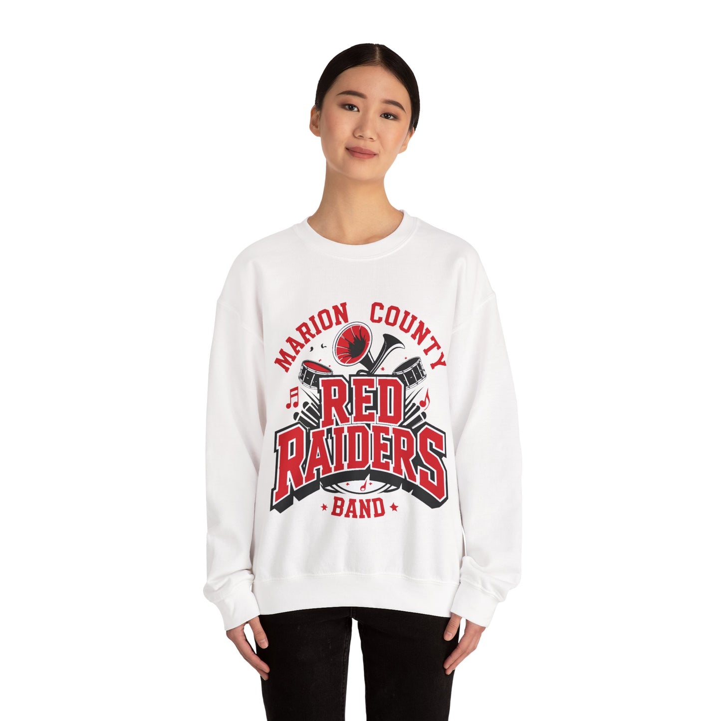 Adult Crewneck Sweatshirt \ Marion County Red Raiders Band \ MCB2