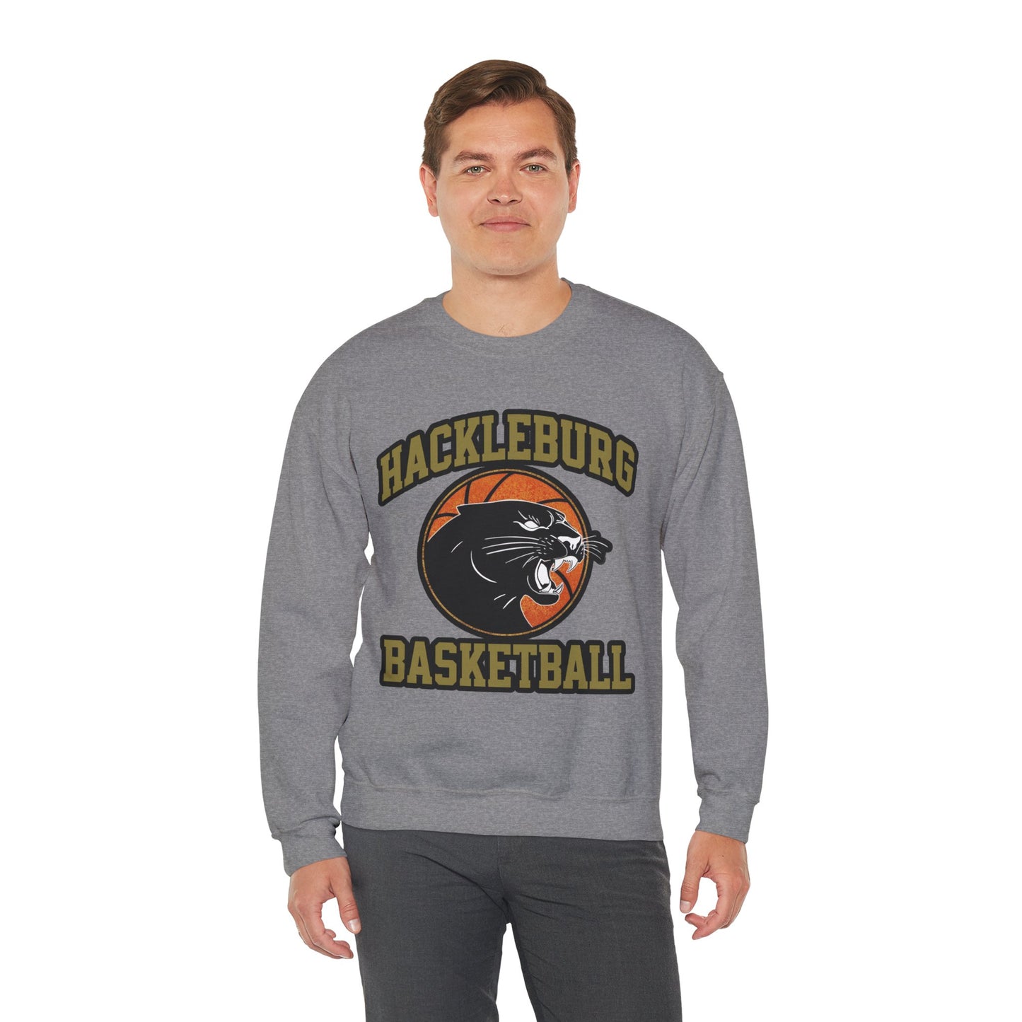 Adult Crewneck Sweatshirt \ Hackleburg Panther Basketball \ HPBK1
