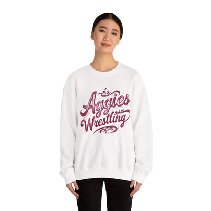 Adult Crewneck Sweatshirt \ Hamilton Aggies Wrestling \ HAWG2