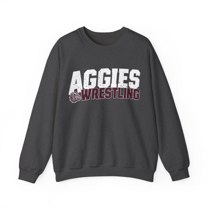 Adult Crewneck Sweatshirt \ Hamilton Aggies Wrestling \ HAW3