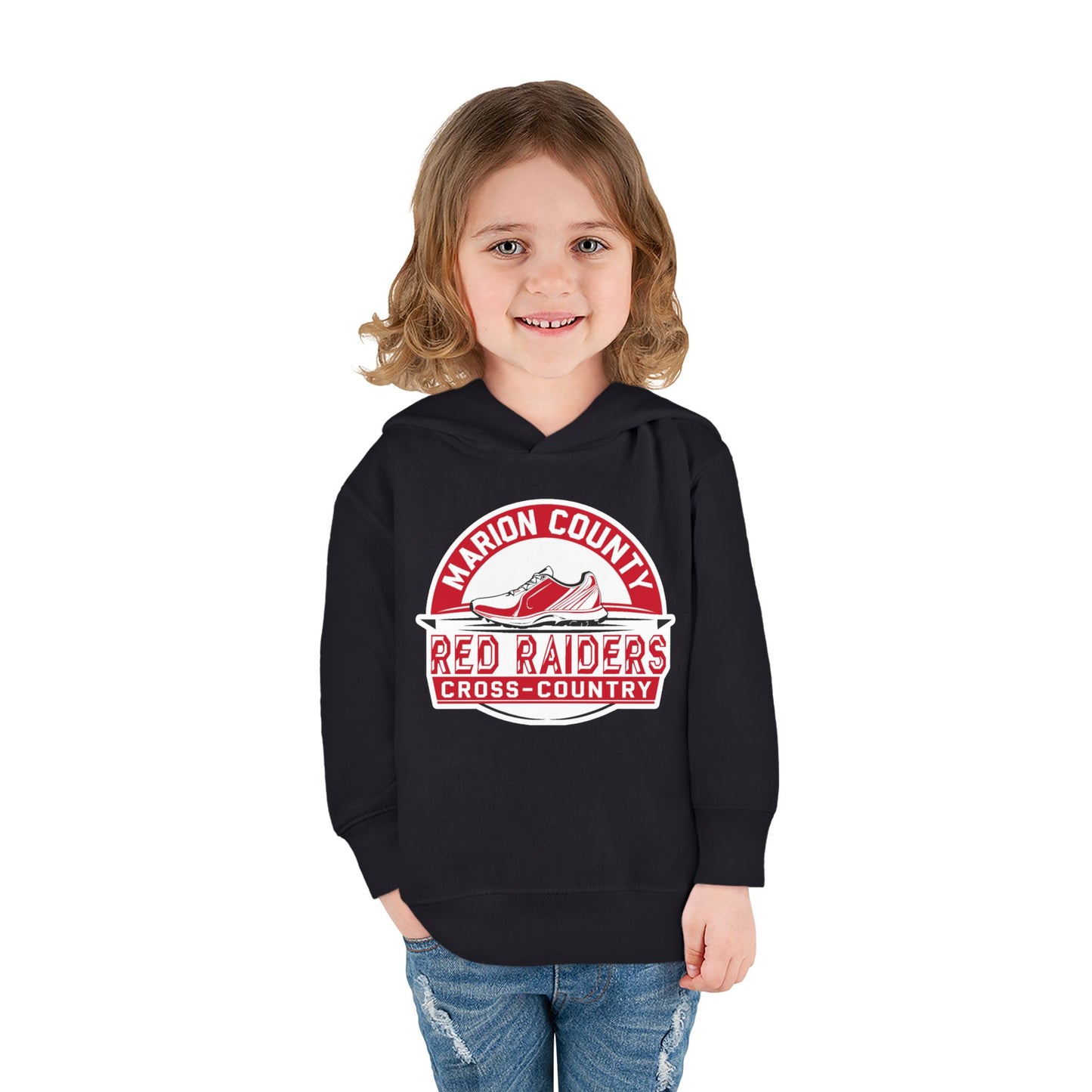 Toddler Hoodie Sweatshirt \ Marion County Red Raiders Cross-Country \ MCCC1
