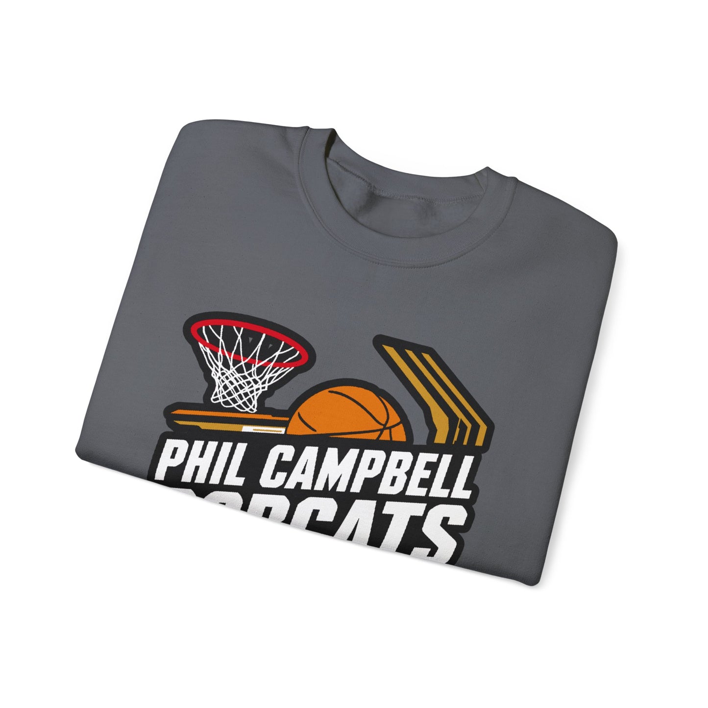 Adult Crewneck Sweatshirt \ Phil Campbell Bobcats Basketball \ PCBBK1