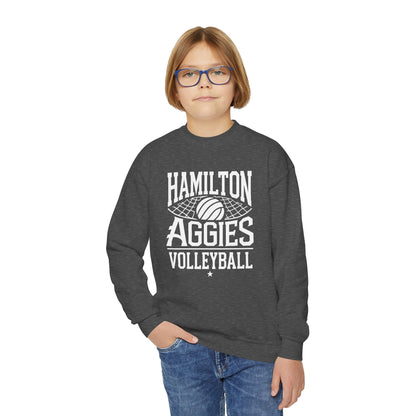 Youth Crewneck Sweatshirt \ Hamilton Aggies Volleyball \ HAV2