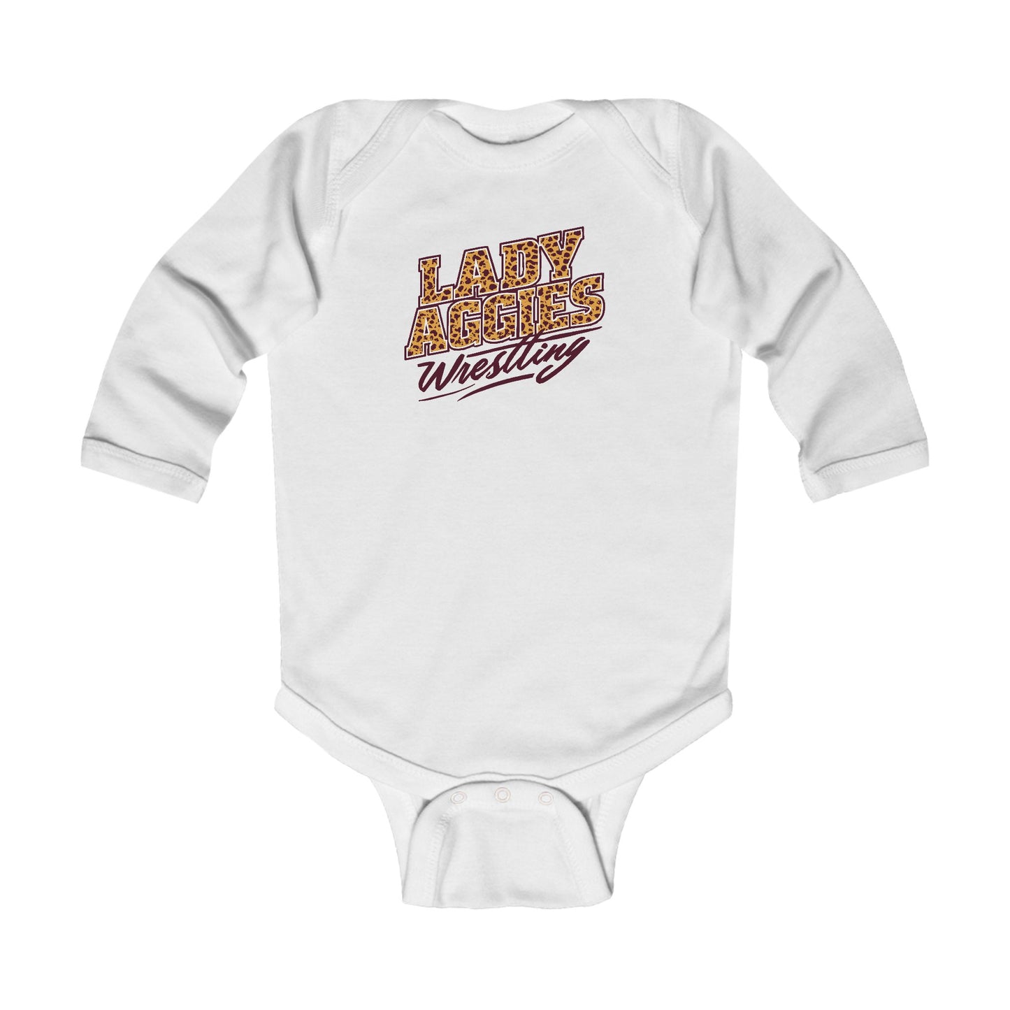 Long Sleeve Baby Bodysuit \ Hamilton Aggies Wrestling \ HAWG3