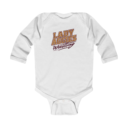 Long Sleeve Baby Bodysuit \ Hamilton Aggies Wrestling \ HAWG3